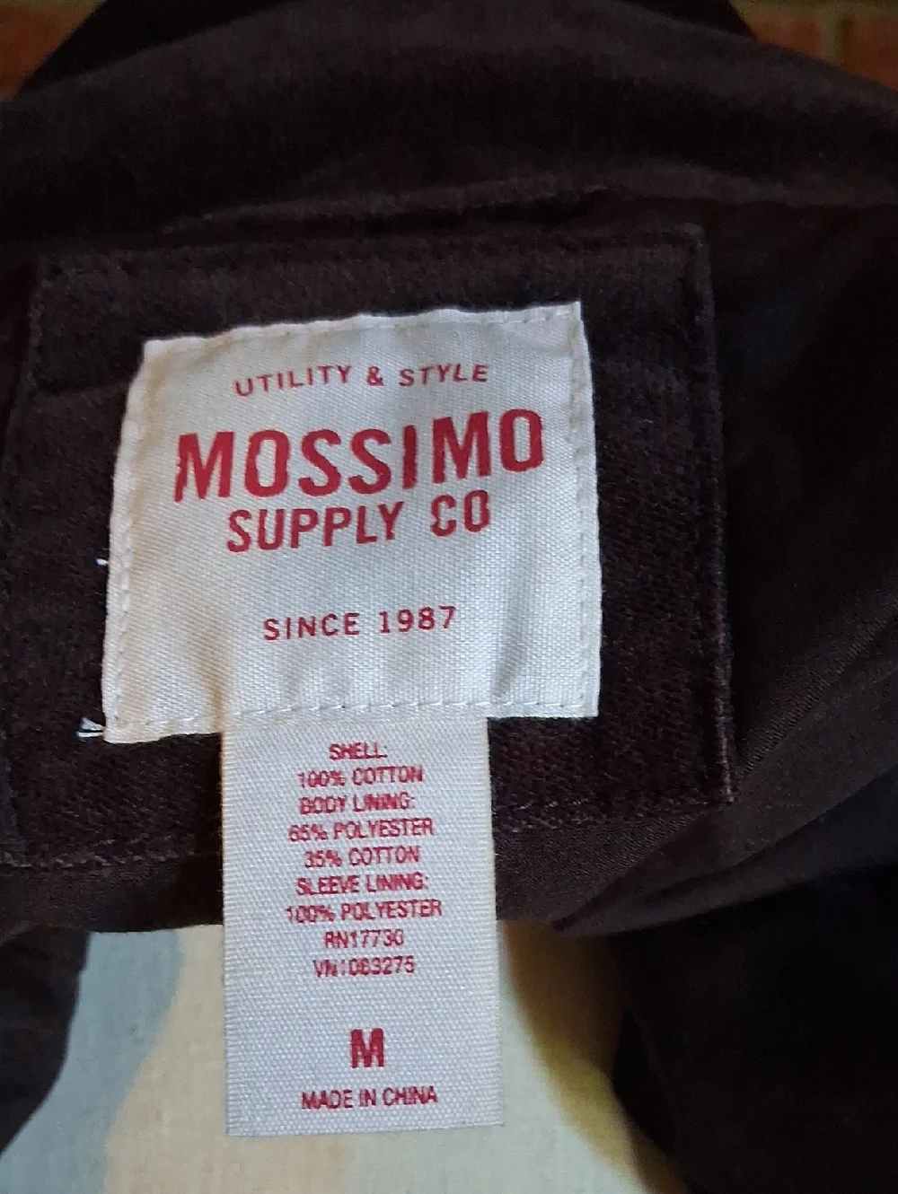 Mossimo Supply Co. Dark Brown Corduroy Double-Breasted Pea Coat - Picture 3 of 6